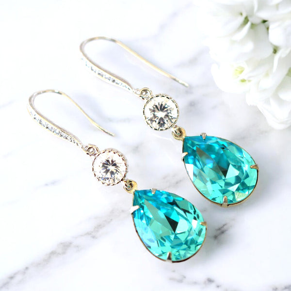 Bridal Earrings Blue Earrings Turquoise Earrings Earring Gift for Her Romantic Gift TQ31HC