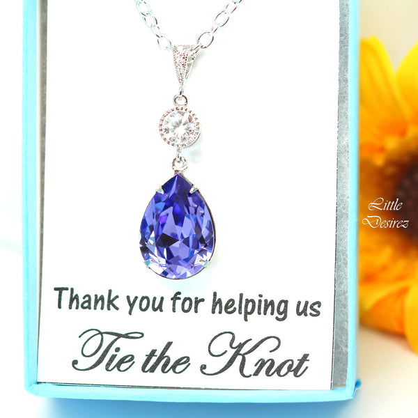 Purple Necklace Tanzanite Necklace  Necklace Bridesmaid Necklace Dark Purple Necklace Teardrop Pendant Necklace TZ31N