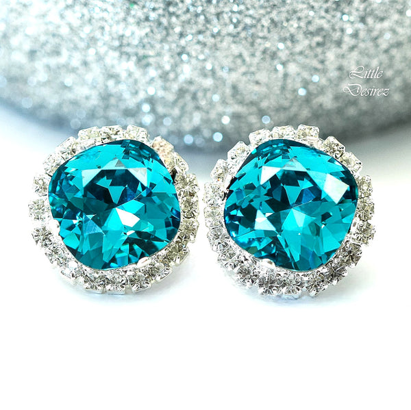 Bridal Blue Earrings Wedding Earrings IN50S