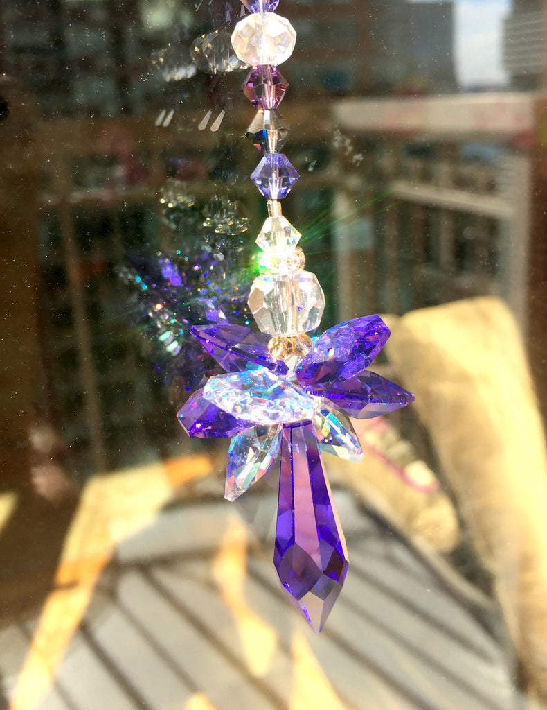 Crystal Suncatcher Glass Ornament Window Suncatcher Icicle Prism Topaz –  Little Desirez Jewelry