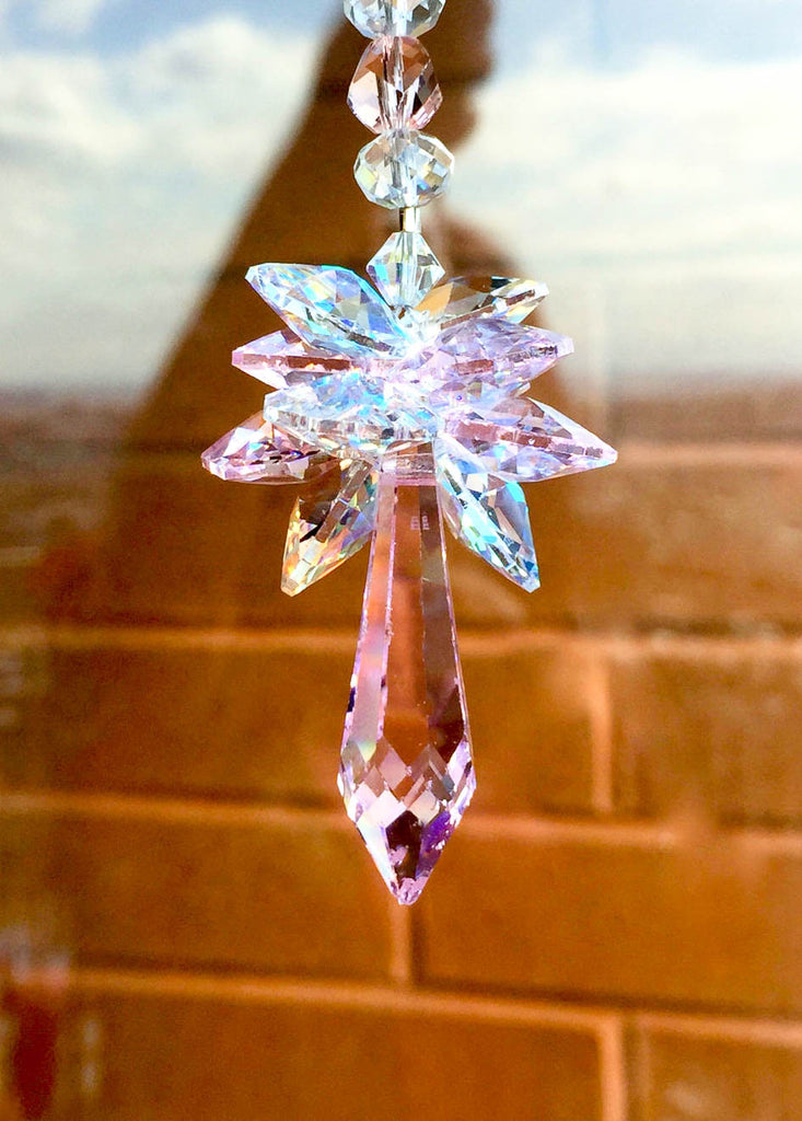 Pink and Silver Suncatcher Clear AB Suncatcher Crystal Aurora Borealis –  Little Desirez Jewelry